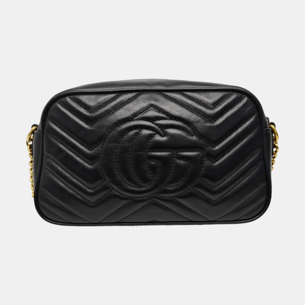 GG Marmont Small Quilted Calfskin Black