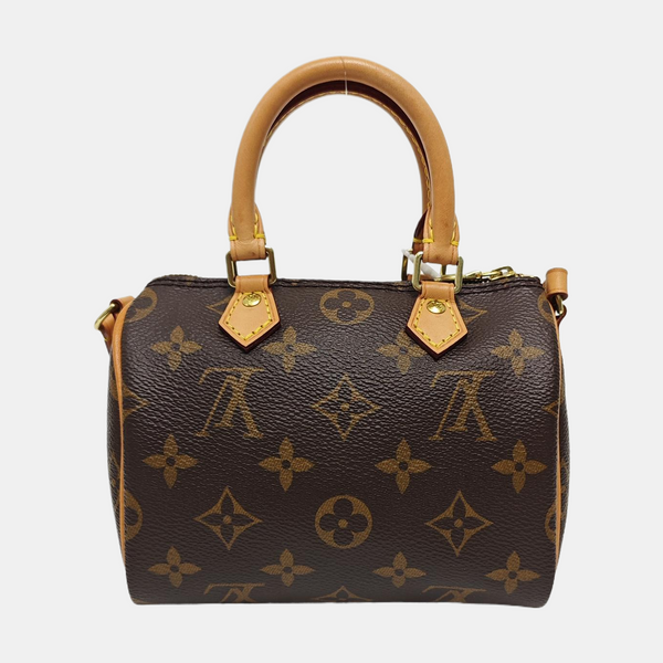 SPEEDY Nano Monogram Coated Canvas Brown