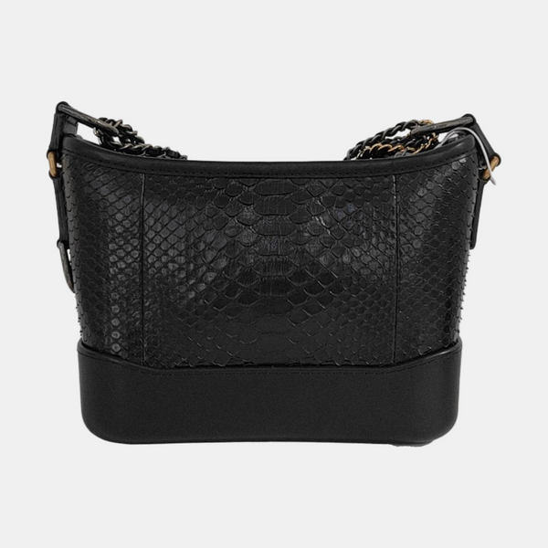 GABRIELLE Small Python Black