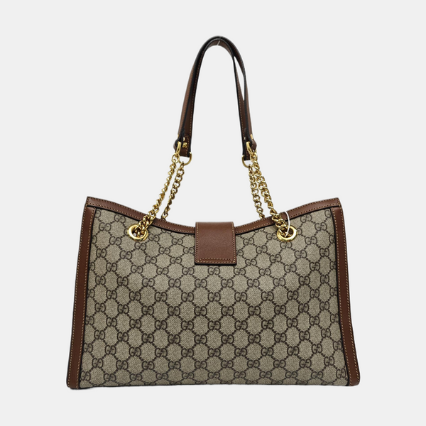 Padlock Medium Monogram Coated Canvas Beige