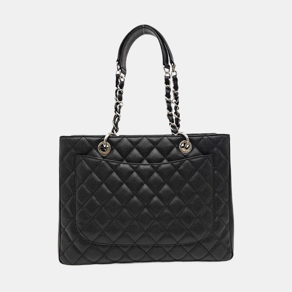 CHANEL GST Large Quilted Grained Calfskin Black