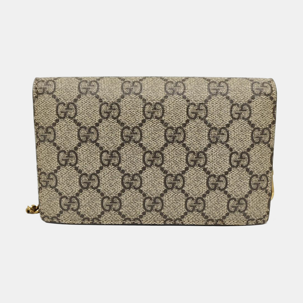 GG Supreme Mini Monogram Coated Canvas Beige