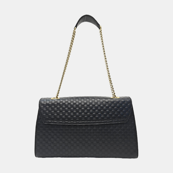 Emily Chain Monogram Calfskin Black