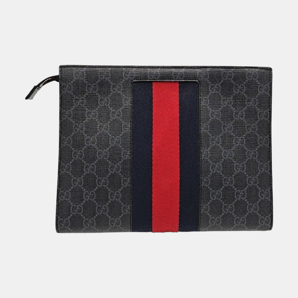 GG Supreme Monogram Coated Canvas Gray