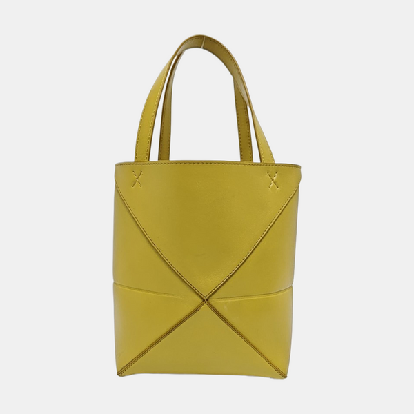 Puzzle Fold Mini Quilted Calfskin Yellow