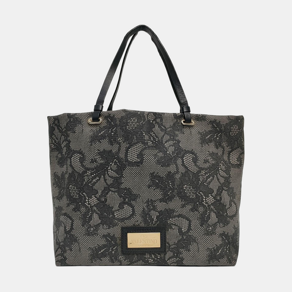 Coated Canvas Tote Bag Black