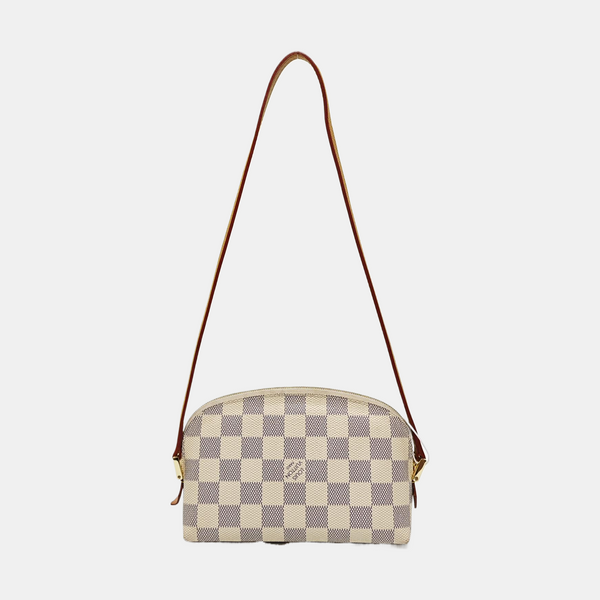 COSMETIC PM Damier Azur Coated Canvas White