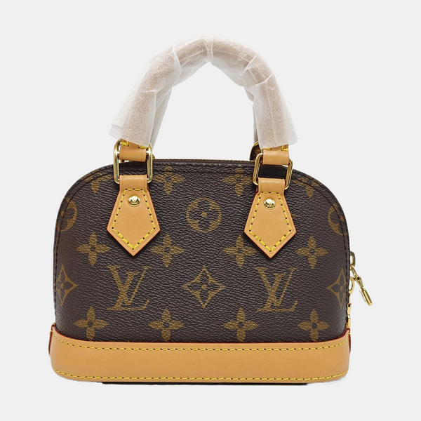 ALMA Mini Monogram Coated Canvas Brown