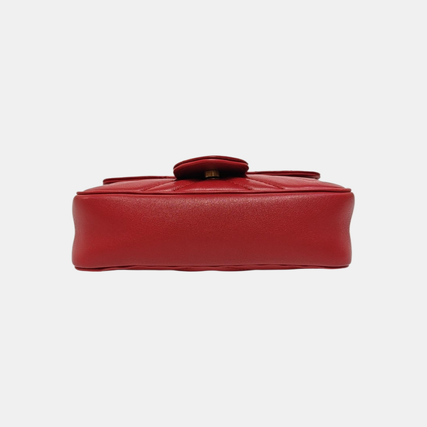 GG Marmont Mini Quilted Calfskin Red