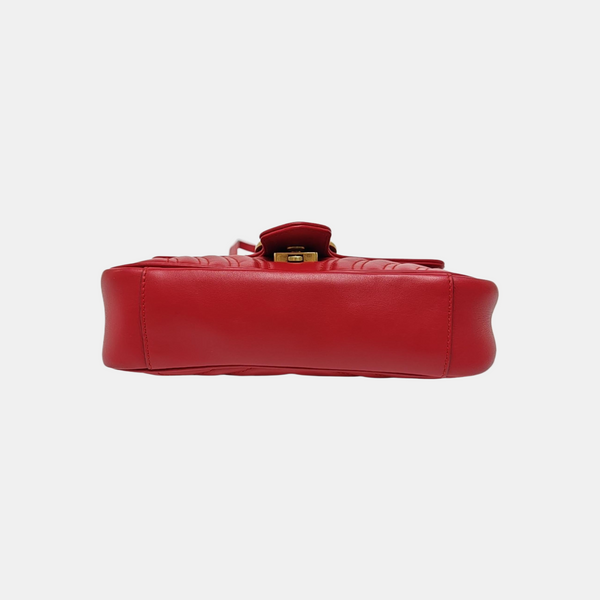 GG Marmont Small Quilted Calfskin Red