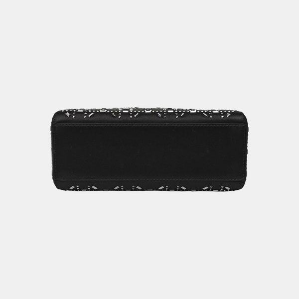 Lady Dior Mini Cannage Silk Satin Black