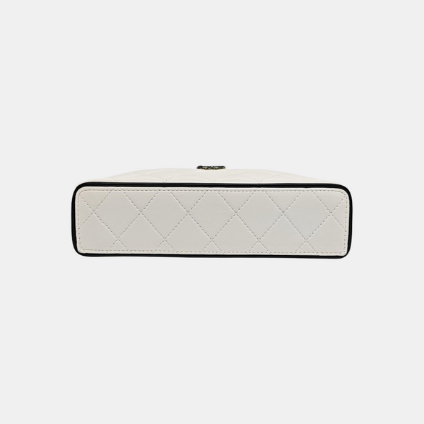 VANITY CASE Small Quilted Lambskin White