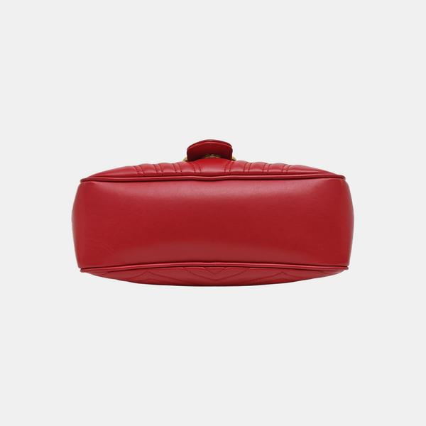 GG Marmont Medium Quilted Calfskin Red