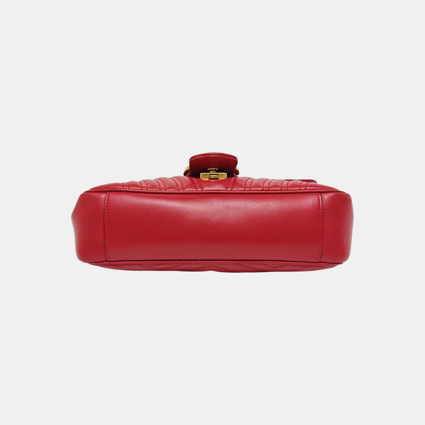 GG Marmont Medium Quilted Calfskin Red