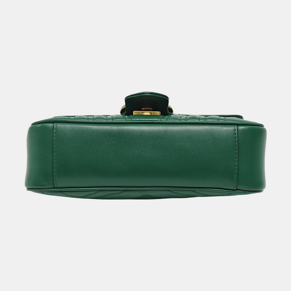 GG Marmont Small Quilted Calfskin Green