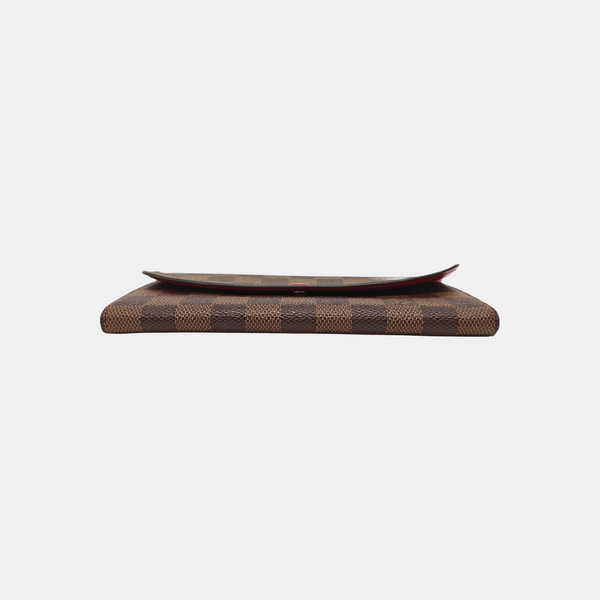 EMILIE Damier Ebene Coated Canvas Brown Wallet