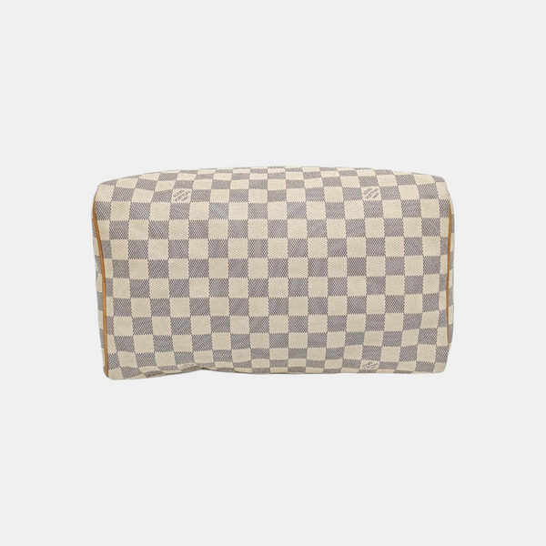 SPEEDY 30 Damier Azur Coated Canvas White
