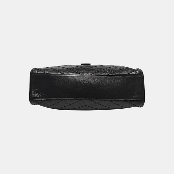 NIKI Medium Chevron Calfskin Black