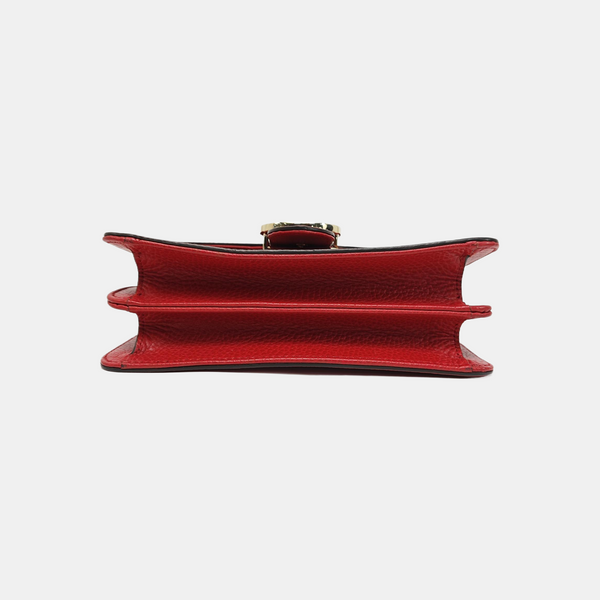 Interlocking G Small Calfskin Red