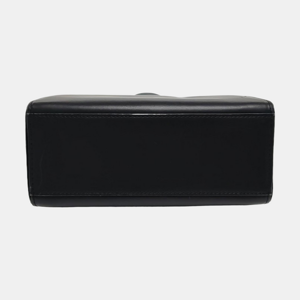 Calfskin Top Handle Bag Black