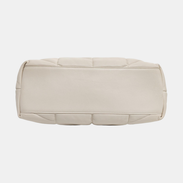 LOULOU Medium Quilted Lambskin White