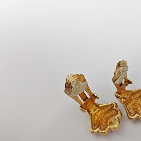 Metal Gold Clip On Earrings
