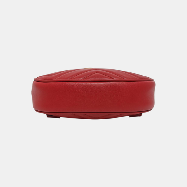 Authenticated pre-owned GG Marmont Quilted Calfskin Red - Belt Bag at Looply