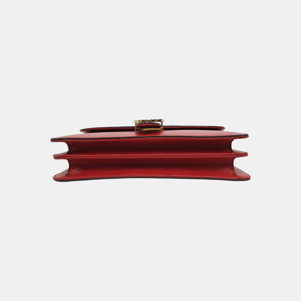 Interlocking G Large Calfskin Red