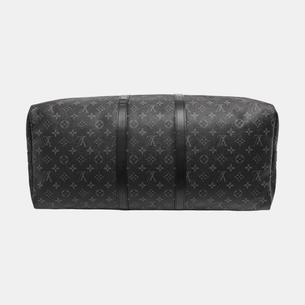 KEEPALL 55 Monogram Coated Canvas Black