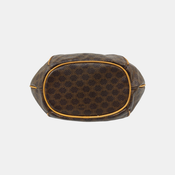 Coated Canvas Top Handle Bag Brown