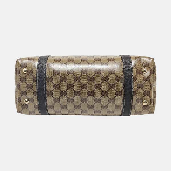 Abbey Monogram Coated Canvas Beige