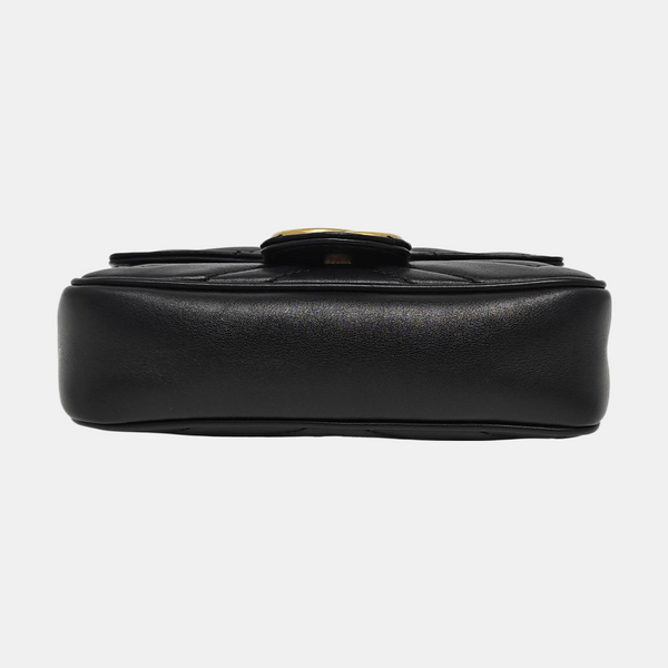 GG Marmont Mini Quilted Calfskin Black