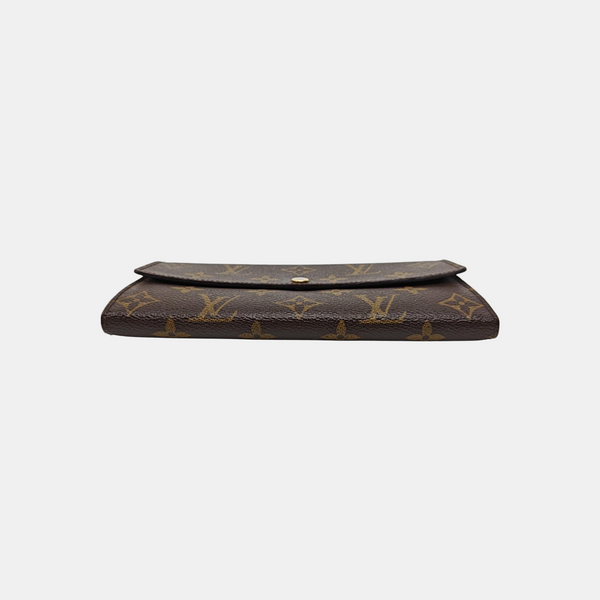 PORTE MONNAIE Monogram Coated Canvas Brown Wallet