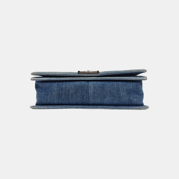 BOY CHANEL Maxi Quilted Denim Blue