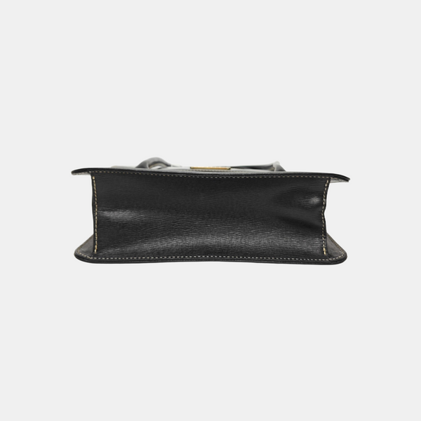 Calfskin Top Handle Bag Black