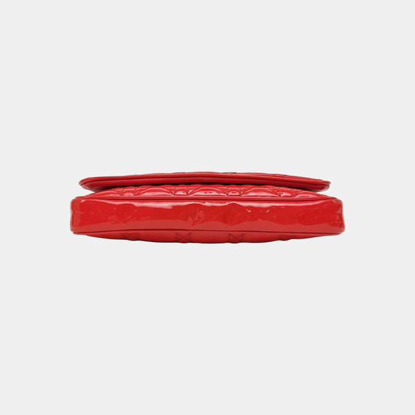 Lady Dior Small Quilted Patent Leather Red