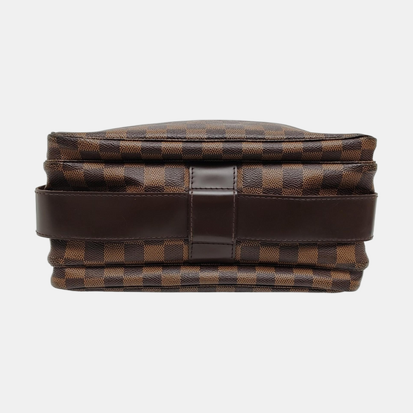 NAVIGLIO Damier Ebene Coated Canvas Brown