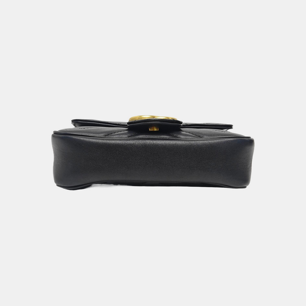 GG Marmont Mini Quilted Calfskin Black