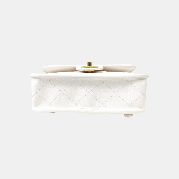 Quilted Calfskin Backpack White