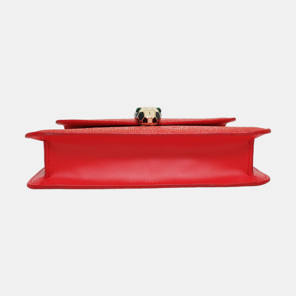 SERPENTI FOREVER Small Stingray Leather Red