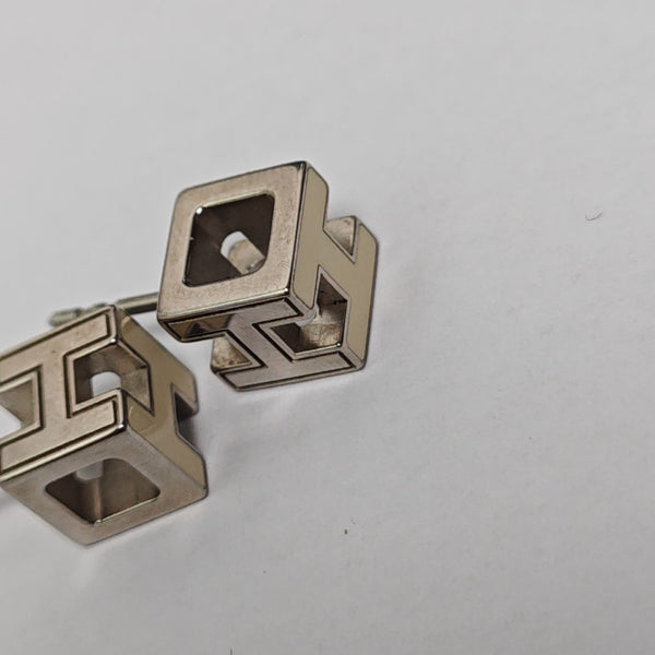 Cage D'h Metal White Stud Earrings