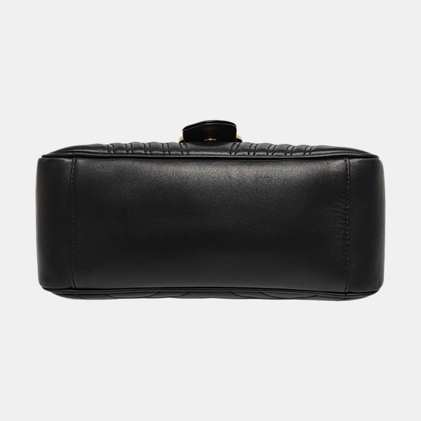 GG Marmont Medium Quilted Calfskin Black
