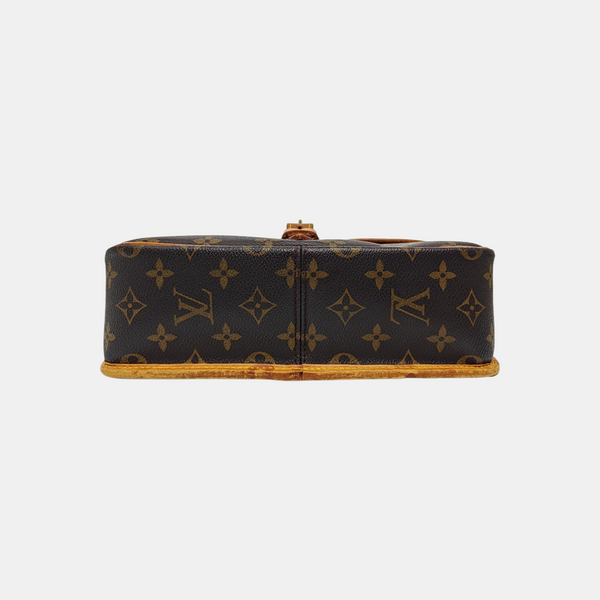 SOLOGNE PM Monogram Coated Canvas Brown