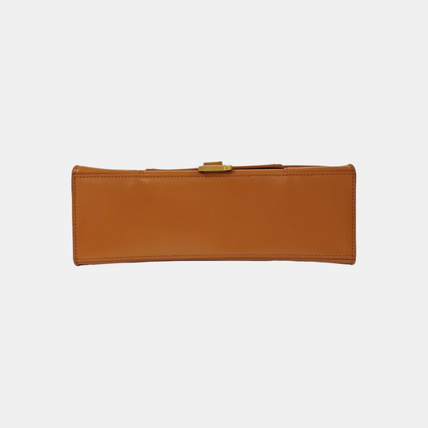 Hourglass Small Quilted Calfskin Brown
