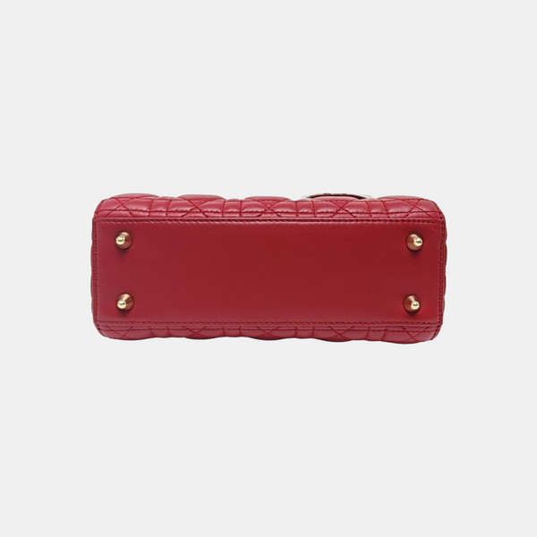 Lady Dior Small Cannage Lambskin Red