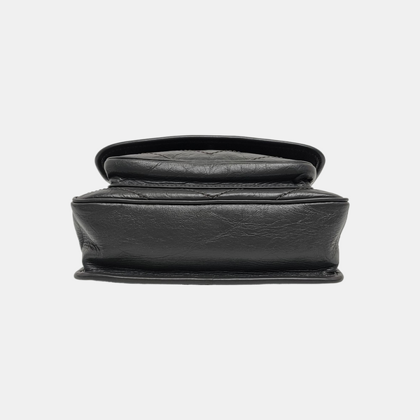 NIKI Small Chevron Calfskin Gray