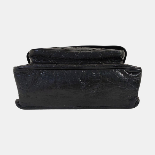 NIKI Medium Chevron Calfskin Black