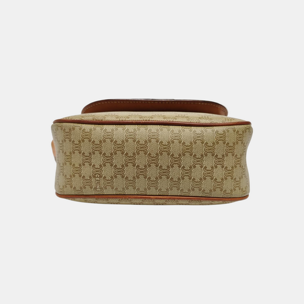 Coated Canvas Shoulder Bag Beige