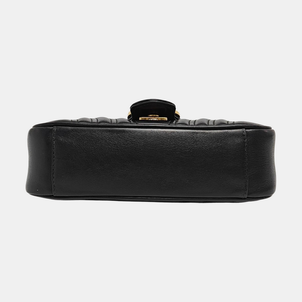 GG Marmont Small Quilted Calfskin Black