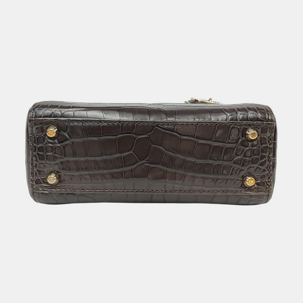 Lady Dior Mini Crocodile Brown